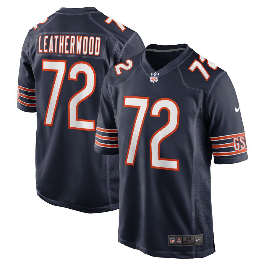 Men Chicago Bears 72 Alex Leatherwood Nike Navy Game Player NFL Jersey